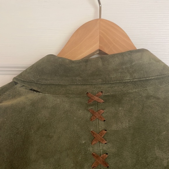 Vintage Leather(suede) Jacket from Arella Size XL dark green - Picture 6 of 6